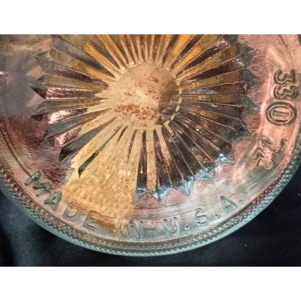 Pair of Vintage Clear Glass Eagle Oil Lamps with Hangers